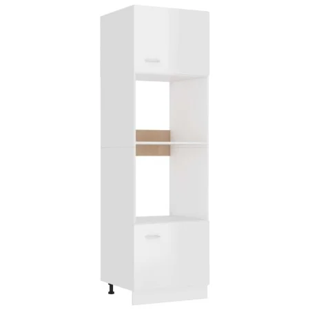 Armario de microondas madera ingeniería blanco brillo de vidaXL, Armarios de cocina - Ref: Foro24-802551, Precio: 256,41 €, D...