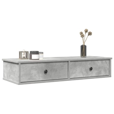 Estante de pared con cajones madera contrachapada gris hormigón de , Estantes y estanterías - Ref: Foro24-859962, Precio: 65,...