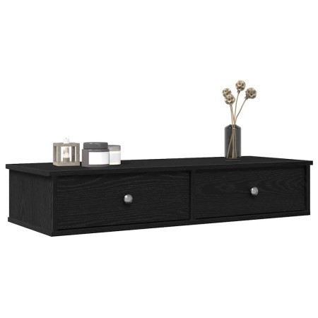 Estante de pared con cajones de madera contrachapada negro de , Estantes y estanterías - Ref: Foro24-859960, Precio: 83,93 €,...