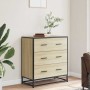 Aparador madera ingeniería y metal roble Sonoma 68x35x76 cm by , Sideboards - Ref: Foro24-848970, Price: 91,98 €, Discount: %