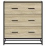 Aparador madera ingeniería y metal roble Sonoma 68x35x76 cm by , Sideboards - Ref: Foro24-848970, Price: 91,98 €, Discount: %