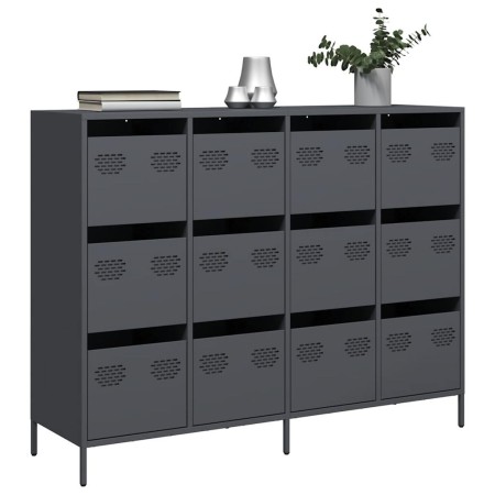 Aparador de acero laminado en frío antracita 135x39x103,5 cm by , Sideboards - Ref: Foro24-3307175, Price: 308,24 €, Discount: %