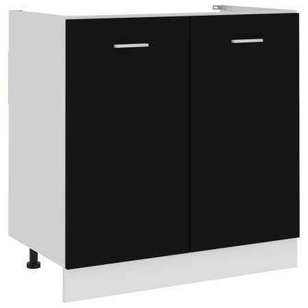 Waschbecken-Unterschrank aus schwarzem Sperrholz, 80 x 46 x 81,5 cm von vidaXL, Küchenschränke - Ref: Foro24-801197, Preis: 6...