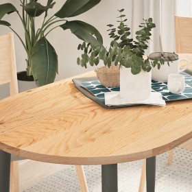 Tablero de mesa ovalado madera maciza de roble 120x60x2 cm by , Table tops - Ref: Foro24-4009063, Price: 96,69 €, Discount: %