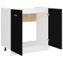 Armario inferior fregadero contrachapada negro 80x46x81,5cm de vidaXL, Armarios de cocina - Ref: Foro24-801197, Precio: 67,82...
