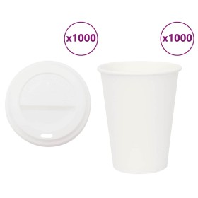 Vasos de café de papel con tapa 1000 uds 12oz 300ml de , Vasos desechables - Ref: Foro24-3325217, Precio: 141,45 €, Descuento: %