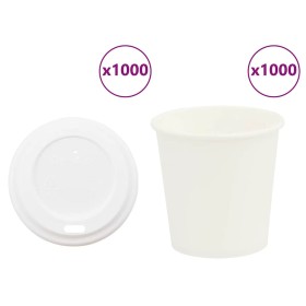 Vasos de café de papel con tapa 1000 uds 4oz 100ml by , Disposable cups - Ref: Foro24-3325215, Price: 64,32 €, Discount: %