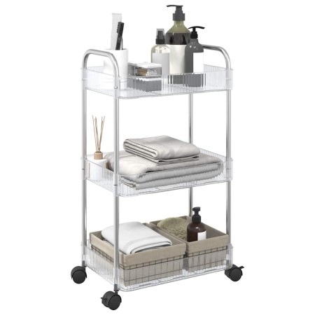 Carro de almacenamiento 3 niveles transparente 37x28x68 cm by , Cargo forklifts - Ref: Foro24-4012377, Price: 30,27 €, Discou...