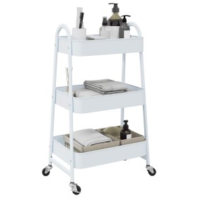 Carrito de almacenaje 3 niveles acero blanco 42x41,5x77 cm by , Cargo forklifts - Ref: Foro24-4012382, Price: 31,82 €, Discou...