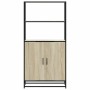Aparador alto madera de ingeniería y metal Sonoma 68x35x139 cm von , Sideboards - Ref: Foro24-849050, Preis: 111,38 €, Rabatt: %
