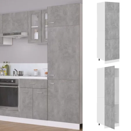 Engineered concrete wood refrigerator cabinet 60x57x207 cm by vidaXL, Kitchen cabinets - Ref: Foro24-802542, Price: 168,48 €,...