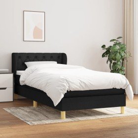 Cama box spring con colchón tela negro 80x200 cm en Camas y somieres | Comprar online en Foro24
