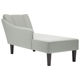 Chaise longue con reposabrazos derecho terciopelo gris claro von , Tagesbetten - Ref: Foro24-4009792, Preis: 115,30 €, Rabatt: %