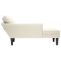 Tumbona con almohada y reposabrazo derecho terciopelo crema by , Daybeds - Ref: Foro24-4009814, Price: 138,42 €, Discount: %