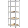 Estantería esquina 5 niveles madera contrachapada y acero plata by , Industrial shelving - Ref: Foro24-4016944, Price: 48,61 ...