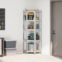 Estantería esquina 5 niveles madera contrachapada y acero plata by , Industrial shelving - Ref: Foro24-4016944, Price: 48,61 ...