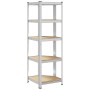 Estantería esquina 5 niveles madera contrachapada y acero plata by , Industrial shelving - Ref: Foro24-4016944, Price: 48,61 ...