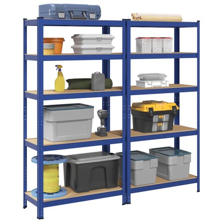 Estanterías de 5 baldas 2 uds madera contrachapada y acero azul von , Industrieregale - Ref: Foro24-4016950, Preis: 85,39 €, ...
