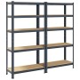 Estante almacenaje 5 niveles 2 uds acero y madera contrachapada von , Industrieregale - Ref: Foro24-4016952, Preis: 85,50 €, ...