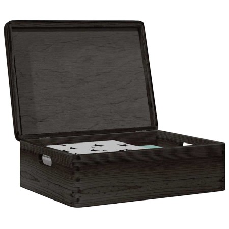Caja de madera tapa y asas madera maciza pino negra 40x30x13 cm von , Aufbewahrungskörbe - Ref: Foro24-4017397, Preis: 30,65 ...