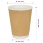 Tazas de café de papel 500 uds 12oz 300ml marrón by , Disposable cups - Ref: Foro24-4102800, Price: 78,63 €, Discount: %