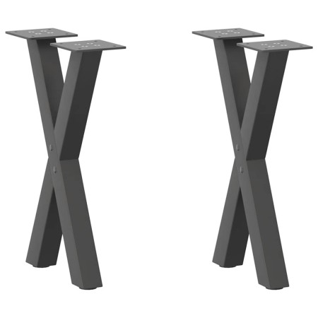 Patas para mesa de centro en forma de X 2 uds antracita acero by , Table legs - Ref: Foro24-4012890, Price: 53,62 €, Discount: %