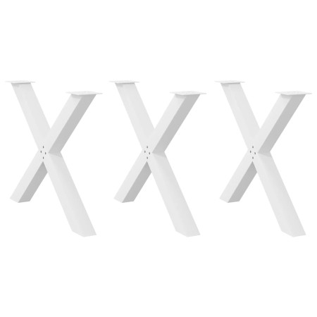 Patas para mesa de comedor en forma de X 3 uds acero blanco by , Table legs - Ref: Foro24-4012997, Price: 163,19 €, Discount: %