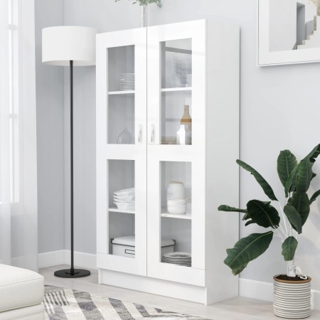 Vitrine aus weißem Sperrholz, 82,5 x 30,5 x 150 cm von vidaXL, Bücherregale und Regale - Ref: Foro24-802759, Preis: 145,67 €,...