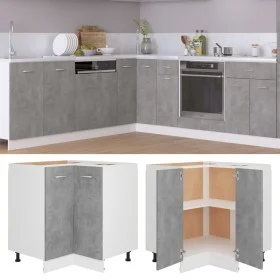 Concrete gray engineered wood corner lower cabinet by vidaXL, Kitchen cabinets - Ref: Foro24-802493, Price: 93,04 €, Discount: %