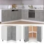 Armario inferior esquina madera de ingeniería gris hormigón de vidaXL, Armarios de cocina - Ref: Foro24-802493, Precio: 92,87...
