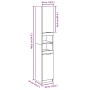Armario de baño contrachapada gris hormigón 32x34x188,5 cm by , bathroom vanities - Ref: Foro24-856942, Price: 80,57 €, Disco...