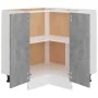 Armario inferior esquina madera de ingeniería gris hormigón de vidaXL, Armarios de cocina - Ref: Foro24-802493, Precio: 92,87...