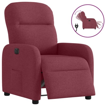 Sillón reclinable eléctrico tela rojo tinto by , Armchairs - Ref: Foro24-3302955, Price: 225,30 €, Discount: %