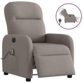 Sillón reclinable de masaje eléctrico tela gris taupe by , Armchairs - Ref: Foro24-3302969, Price: 250,94 €, Discount: %