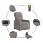 Sillón reclinable de masaje eléctrico tela gris taupe by , Armchairs - Ref: Foro24-3302969, Price: 242,01 €, Discount: %
