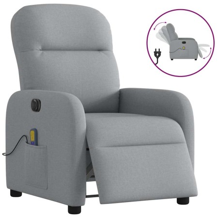 Sillón reclinable de masaje eléctrico tela gris claro by , Armchairs - Ref: Foro24-3302962, Price: 247,46 €, Discount: %