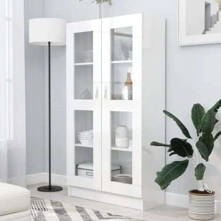 Glossy white engineered wood display case 82.5x30.5x150 cm by vidaXL, Bookcases and shelves - Ref: Foro24-802765, Price: 156,...