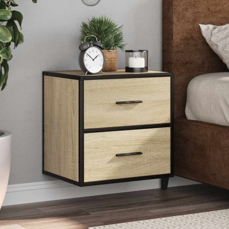 Mesitas de noche de pared 2 unidades roble Sonoma 40x31x39,5 cm de , Mesitas de noche - Ref: Foro24-848727, Precio: 79,58 €, ...