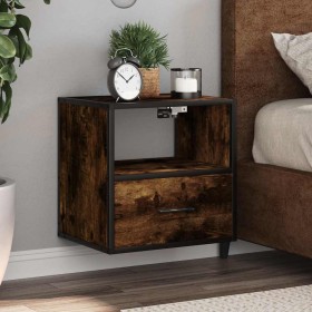 Mesita de noche de pared color roble ahumado 40x31x39,5 cm by , Nightstands - Ref: Foro24-848738, Price: 41,36 €, Discount: %