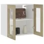 Glass and engineered oak wood hanging cabinet 60x31x60 cm by vidaXL, Kitchen cabinets - Ref: Foro24-802524, Price: 56,27 €, D...