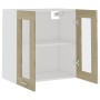 Hängeschrank aus Glas und Eichenholz, 60 x 31 x 60 cm von vidaXL, Küchenschränke - Ref: Foro24-802524, Preis: 57,41 €, Rabatt: %
