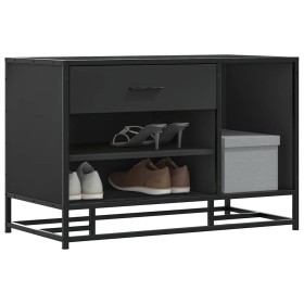 Banco zapatero madera de ingeniería y metal negro 80x40x53,5 cm von , Bänke für Hallen und Lager - Ref: Foro24-849224, Preis:...