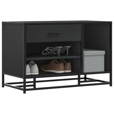 Banco zapatero madera de ingeniería y metal negro 80x40x53,5 cm von , Bänke für Hallen und Lager - Ref: Foro24-849224, Preis:...