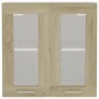 Glass and engineered oak wood hanging cabinet 60x31x60 cm by vidaXL, Kitchen cabinets - Ref: Foro24-802524, Price: 56,27 €, D...
