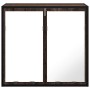 Armario con espejo baño madera marrón roble 65x20x60 cm
