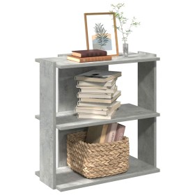 Librería de 3 niveles madera gris hormigón 60x30x60 cm de , Librerías y estanterías - Ref: Foro24-860250, Precio: 36,03 €, De...