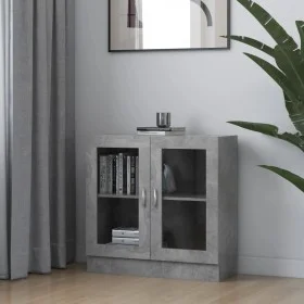 Concrete gray plywood display case 82.5x30.5x80 cm by vidaXL, Bookcases and shelves - Ref: Foro24-802745, Price: 61,72 €, Dis...