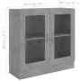 Vitrine aus betongrauem Sperrholz, 82,5 x 30,5 x 80 cm von vidaXL, Bücherregale und Regale - Ref: Foro24-802745, Preis: 61,75...