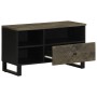 Mueble de TV madera maciza de mango negro 80x33x46 cm von , CD- und DVD-Speicher - Ref: Foro24-4017701, Preis: 86,58 €, Rabat...