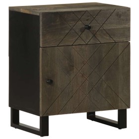 Mesita de noche madera maciza de mango negra 50x33x60 cm de , Mesitas de noche - Ref: Foro24-4017692, Precio: 80,19 €, Descue...